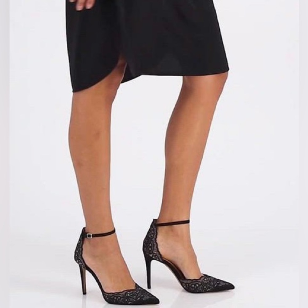 INC Kinlee Black Lace Pointed Stilettos Sz 10.5 BNWB - Picture 4 of 9